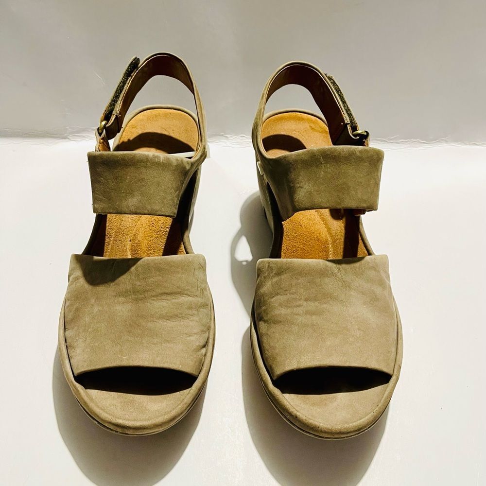 Sandals Wedge Clarks Artisan Clarene Allure Slingback Leather Shoes Womens 9